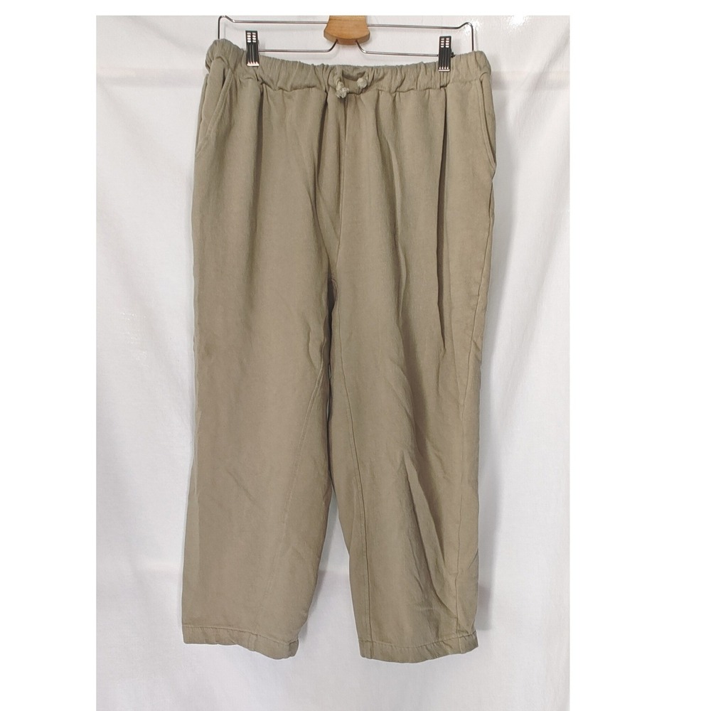Madewell Rumpled Terry Pull-On Tapered Pants Olive Green Drawstring NJ798 M